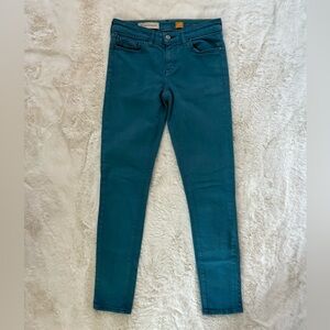 Anthropologie Pilcro - Stet Fit Teal Colored Denim Mid Rise Skinny Jeans
